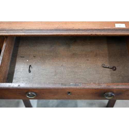 2 - A small 19th century mahogany chest of three long drawers raised on chamfered square supports, 64 cm... 