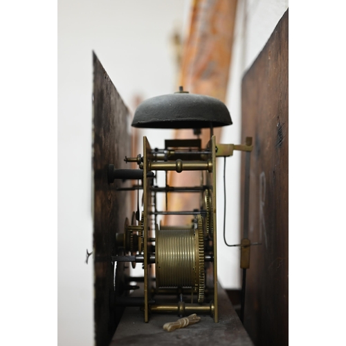 40 - An antique longcase clock with eight-day movement and painted associated dial signed 'P Thompson, Wo... 