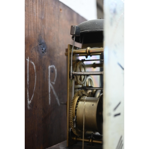 40 - An antique longcase clock with eight-day movement and painted associated dial signed 'P Thompson, Wo... 