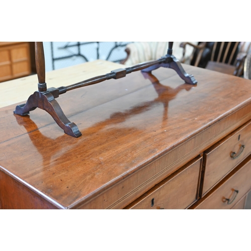 45 - A 19th century mahogany chest of two short over three long drawers (missing feet) 104 cm w x 50 cm d... 