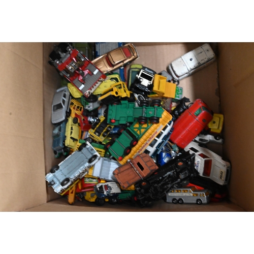 474 - A quantity of Corgi and other model vehicles, in played-with condition to/w a large quantity of plas... 