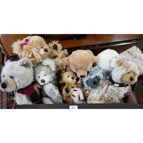 477 - Six Charlie Bears teddy bears and others (box)