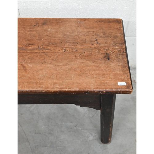 53 - An antique provincial oak hall bench, 114 cm w x 30 cm d x 34 cm h