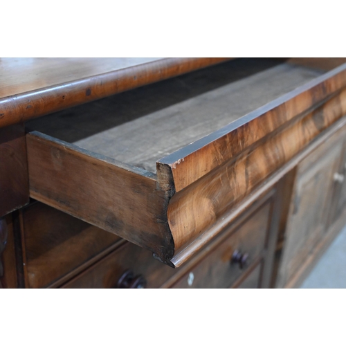 75 - A Victorian mahogany chest with cavetto drawer over two short and three long graduating drawers with... 