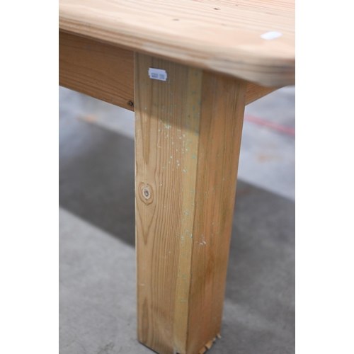 85 - # A six plank coffee table on square supports, 120 x 85 x 48 cm high