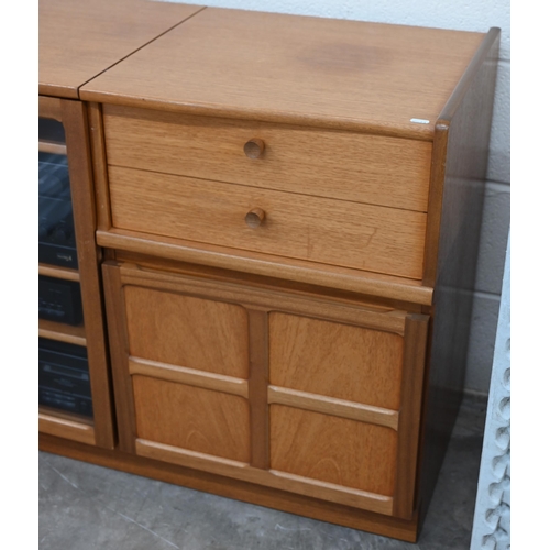 94 - A mid century 'Nathan' teak media cabinet containing Technics ST x302 LA Hi-Fi stack system (unteste... 