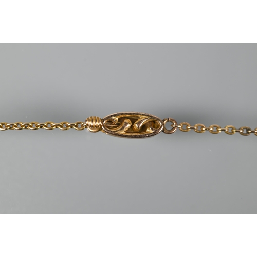 169 - An Edwardian 15ct yellow gold necklace set seed pearls and peridot and seed pearl clusters