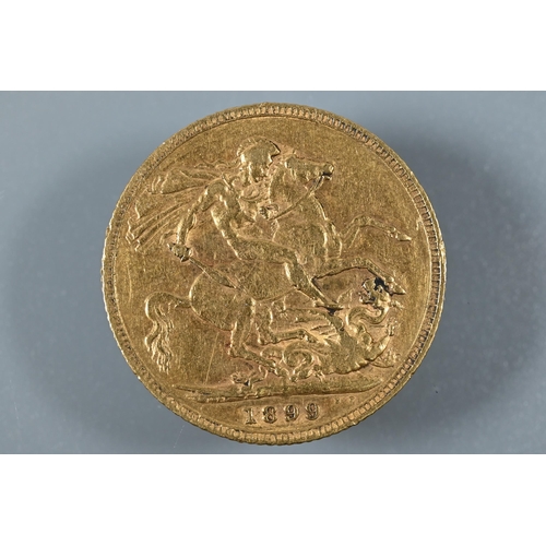 216 - A Victorian gold sovereign dated 1899