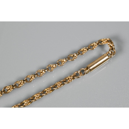 259 - A 9ct yellow gold rope twist chain, 47cm long (open), 9.1g