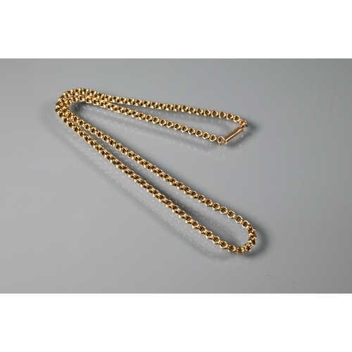 263 - A 15ct yellow gold belcher chain, 39 cm long, approx 7.2g