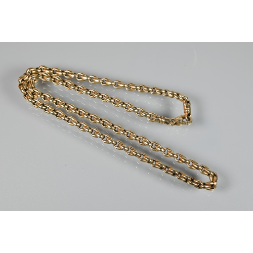 276 - A yellow gold curb link Albert chain, swivel marked 18ct, clasp marked for 9ct, 46 cm long (open), a... 