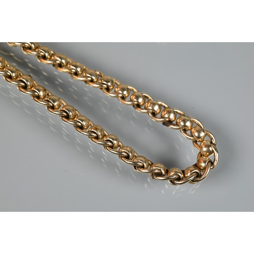 277 - A 9ct yellow gold fancy double curb link chain with swivel to one end, 48 cm long (open), approx 57.... 