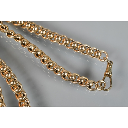 277 - A 9ct yellow gold fancy double curb link chain with swivel to one end, 48 cm long (open), approx 57.... 