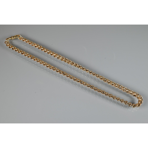 277 - A 9ct yellow gold fancy double curb link chain with swivel to one end, 48 cm long (open), approx 57.... 