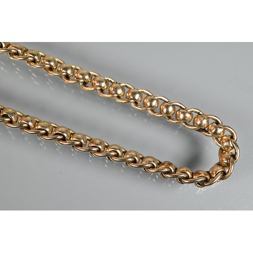 277 - A 9ct yellow gold fancy double curb link chain with swivel to one end, 48 cm long (open), approx 57.... 