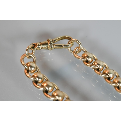 277 - A 9ct yellow gold fancy double curb link chain with swivel to one end, 48 cm long (open), approx 57.... 