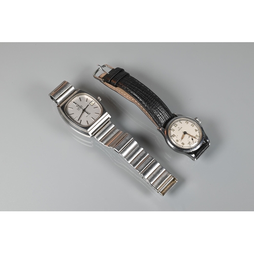 308 - A gents Omega Deville stainless steel bracelet watch circa 1980s, the quartz movement with roman num... 