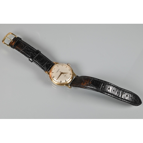 310 - Winegartens, London, two gents vintage wristwatches - one 9ct gold cased manual, champagne dial, run... 