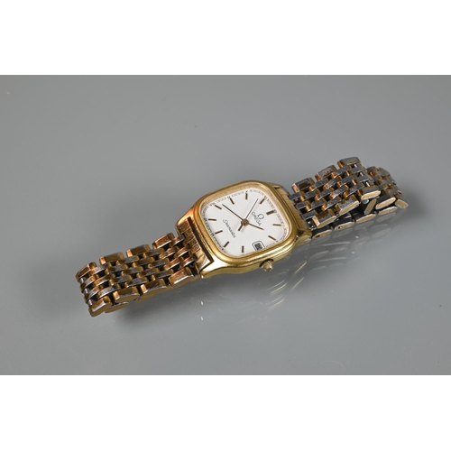 312 - A ladies Omega Seamaster 1378 quartz wristwatch, the gold case with white dial and gilt baton marker... 