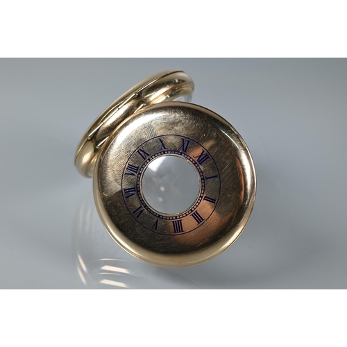 315 - A gents presentation gold plated Limit half hunter pocket watch, the white enamelled dial with Arabi... 