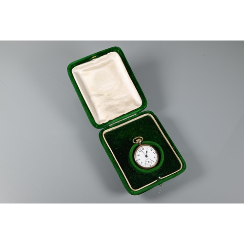 316 - A ladies 9ct gold small fob watch, the white enamelled dial with Arabic numerals and secondary secon... 