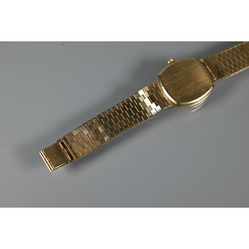 329 - A gents Longines 9ct gold manual wind wristwatch, the rounded rectangular gold dial signed 'Longines... 