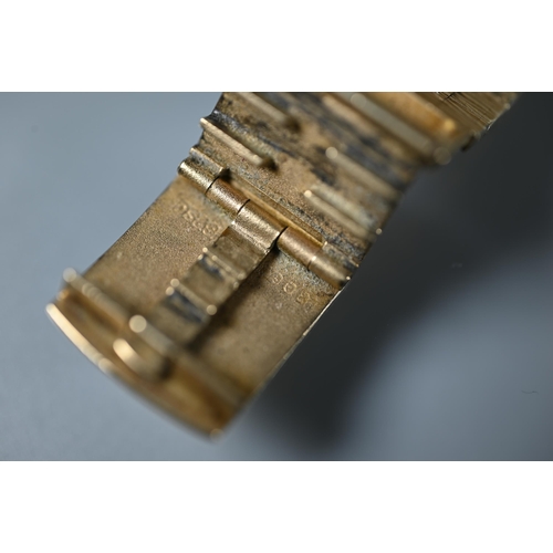 329 - A gents Longines 9ct gold manual wind wristwatch, the rounded rectangular gold dial signed 'Longines... 