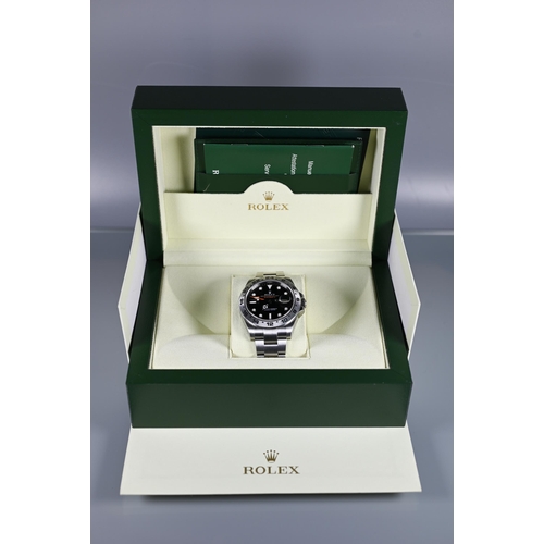 331 - A gents Rolex Oyster Perpetual Explorer II stainless steel wristwatch on deployment bracelet, ref. 2... 