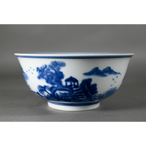 358 - A Chinese transitional style blue and white dragon charger in the mid 17th century manner, painted i... 