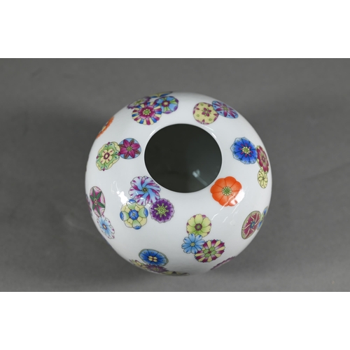 367 - A Chinese famille rose 'flower ball' globular water pot painted in polychrome enamels with scattered... 