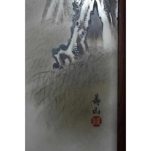 370 - Kato Zenji (1848-1918) - A late 19th or early 20th century Japanese Meiji period porcelain plaque, p... 