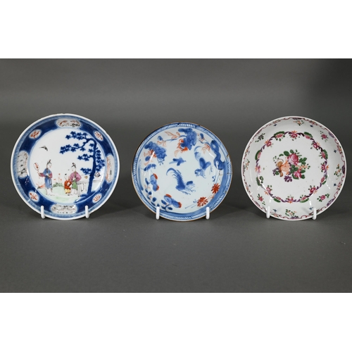 372 - A small collection of 18th century and later Chinese ceramics including a blue and white vase painte... 