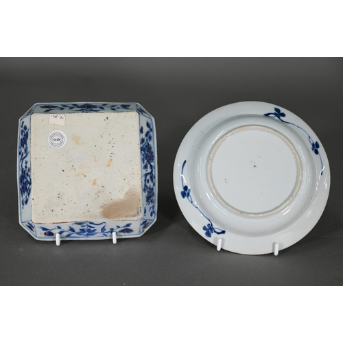 372 - A small collection of 18th century and later Chinese ceramics including a blue and white vase painte... 