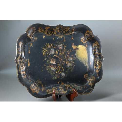 385 - A Chinese black lacquer circular box and cover, gilt decoration with landscapes and children at play... 