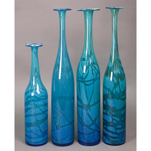 401 - Mdina glass (Malta): Four various Ming tall bottles, to/w two tortoiseshell bottles and a similar Ea... 