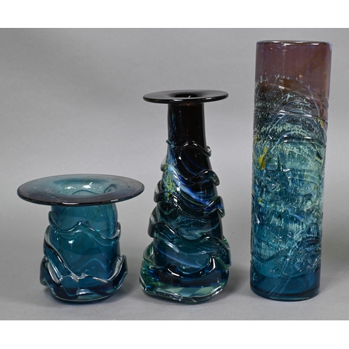 406 - Mdina glass (Malta): Seven various Sea and Sand vases, 27 - 12 cm (7)