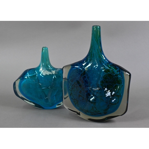 418 - Two Mdina Sea and Sand fish vases, 28/20 cm high