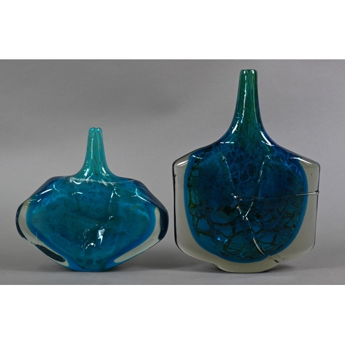 418 - Two Mdina Sea and Sand fish vases, 28/20 cm high