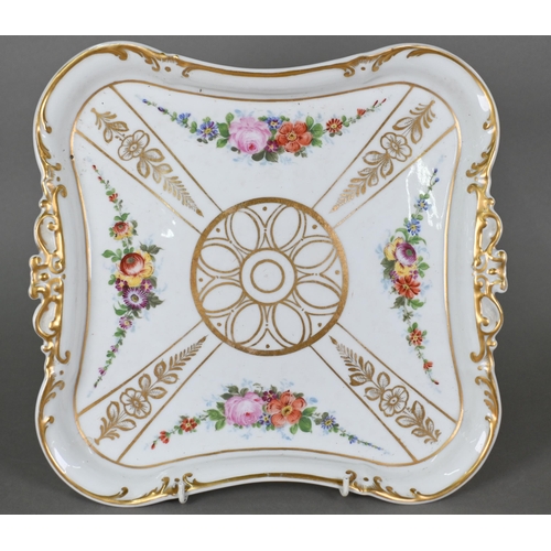 504 - An early 20th century Continental porcelain Cabaret tea service with floral painted decoration and g... 