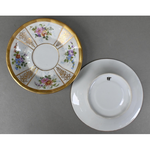 504 - An early 20th century Continental porcelain Cabaret tea service with floral painted decoration and g... 