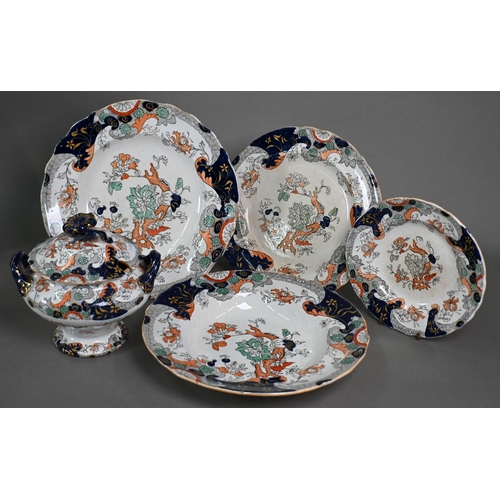 516 - A part set of early 19th century Ironstone dinner ware (32 pcs)