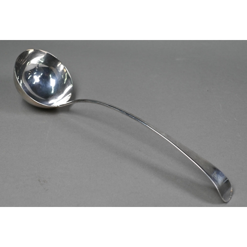 65 - A George III Old English pattern silver soup ladle, George Burrows I, London 1789, 5.4oz