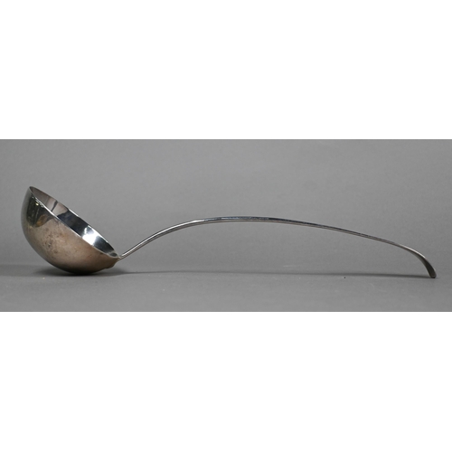 65 - A George III Old English pattern silver soup ladle, George Burrows I, London 1789, 5.4oz