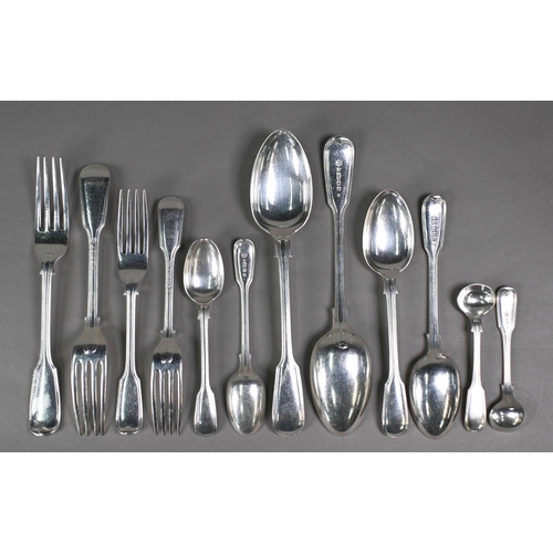 7 - An extensive part-set of Edwardian Mappin Brothers electroplated fiddle & thread flatware