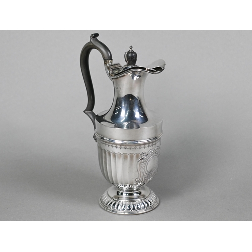 74 - An Edwardian silver half-fluted hot water jug in the Adam Revival manner, William Adams Ltd., Birmin... 