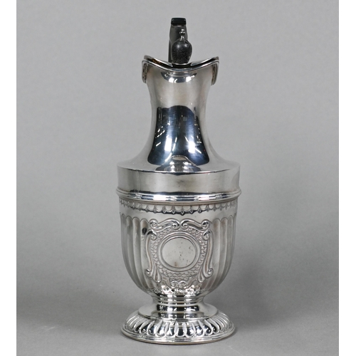 74 - An Edwardian silver half-fluted hot water jug in the Adam Revival manner, William Adams Ltd., Birmin... 