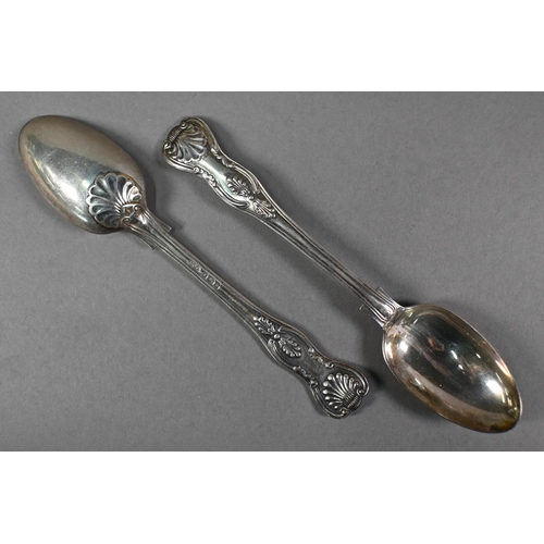 87 - A set of six Edwardian silver King's pattern dessert spoons, Elkington & Co, Birmingham 1901, 13... 