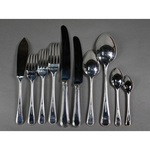 9 - A canteen of EPNS bead-edge cutlery and flatware for eight settings (little used)