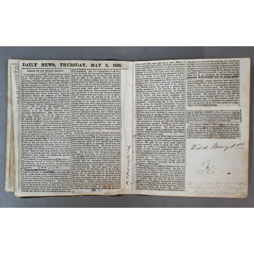 1120 - A small 19th century press clippings book relating to the Hull Choral Society circa 1825 onwards, co... 