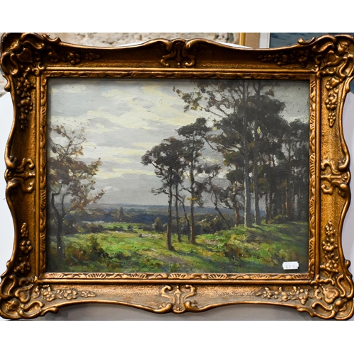 620 - Frank Freyburg (1862-1939) - A trio of landscapes, oil on board, two signed, 29 x 39 cm (2) and 29 x... 